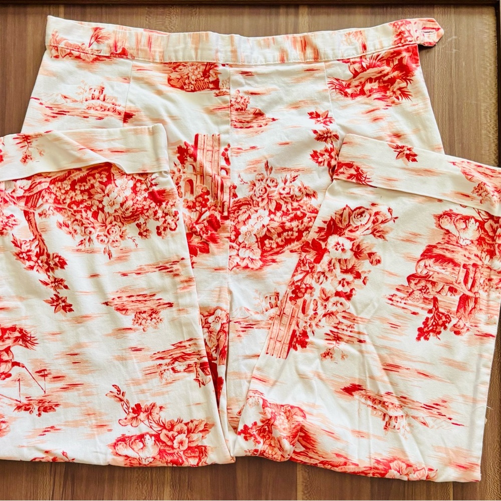 Vintage Bill Blass Sz 14 Chinoserie Patterned High Waist Cropped Pants - Picture 7 of 10